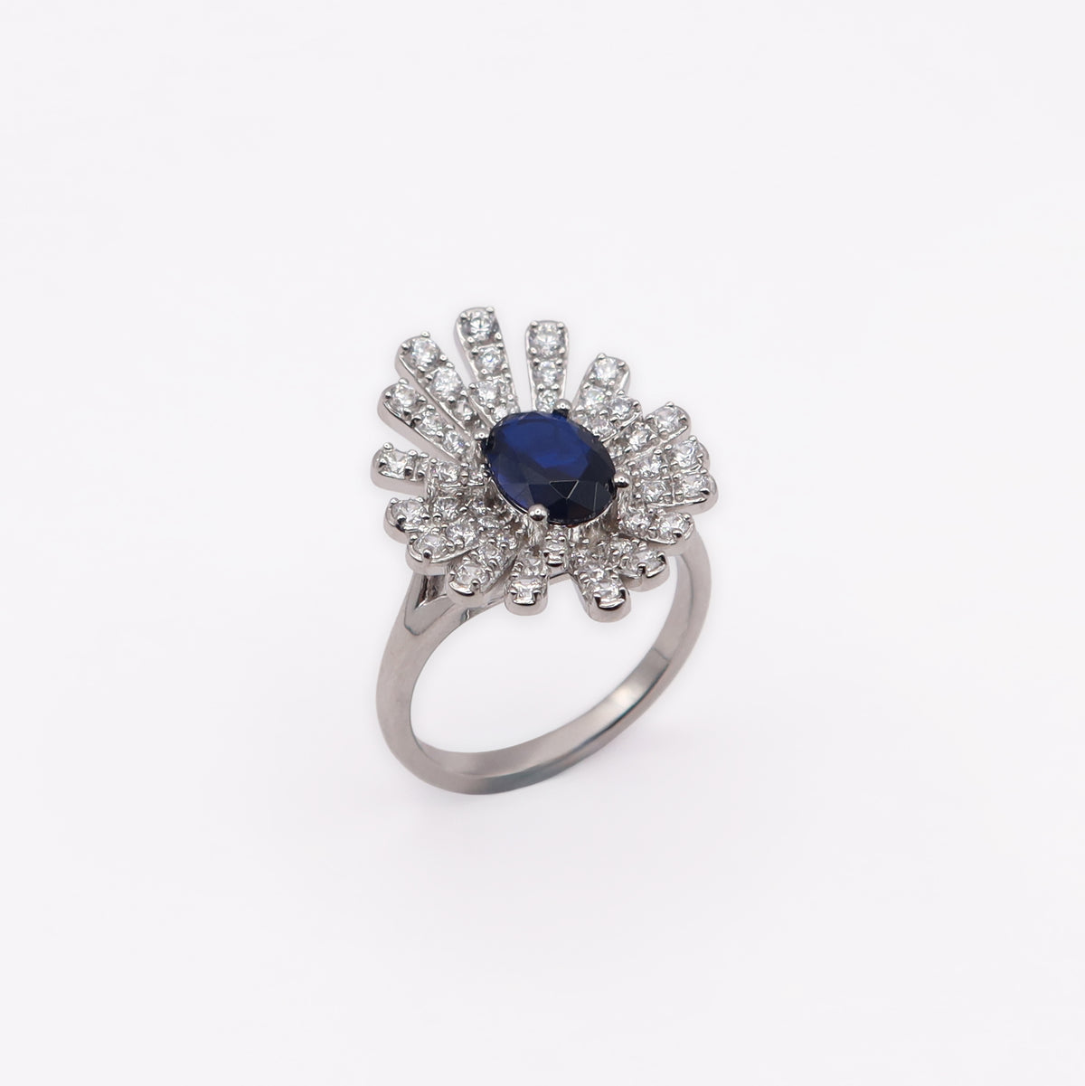 Sapphire Halo Bloom Ring