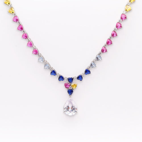 Arabella Sapphire & Morganite Necklace