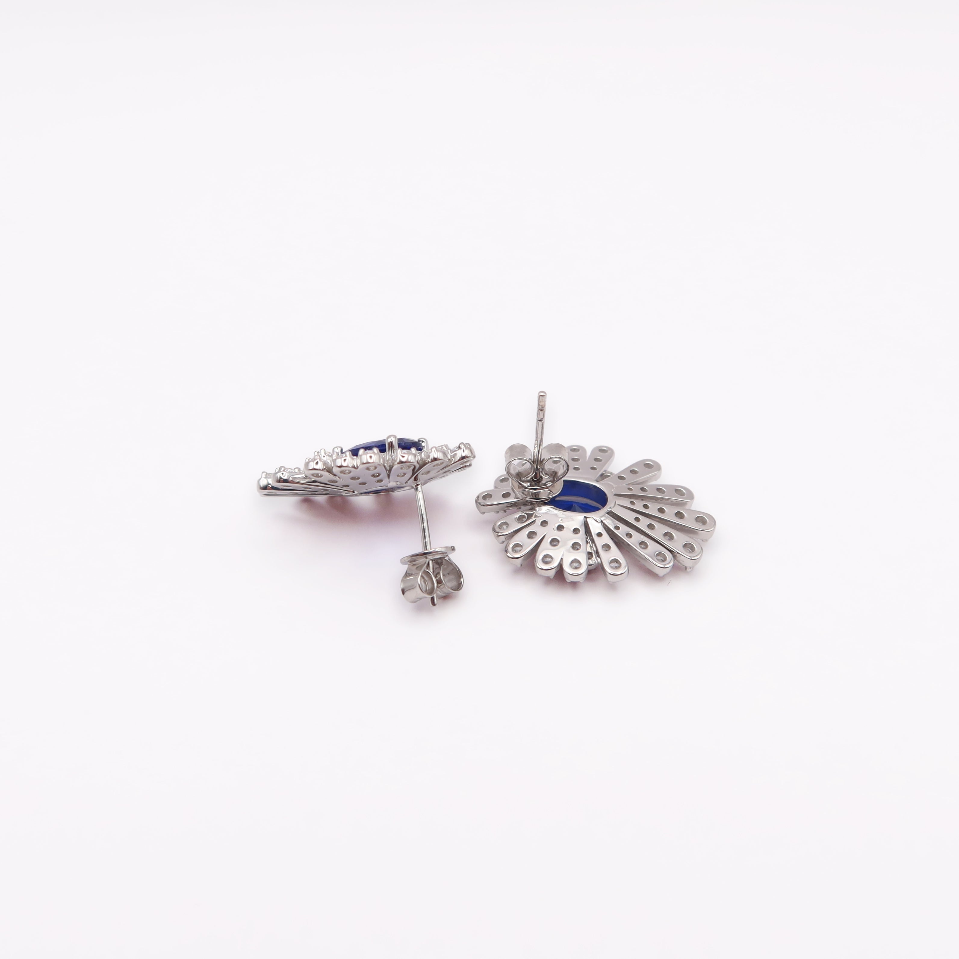 Royal Tanzanite Diamond Earrings