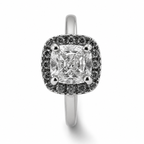 Platinum Diamond Halo Engagement Ring & Matching Wedding Band Set