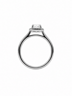 Platinum Diamond Halo Engagement Ring & Matching Wedding Band Set