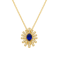 Royal Tanzanite Diamond Yellow Gold Pendant
