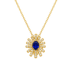 Royal Tanzanite Diamond Yellow Gold Pendant