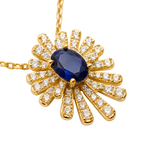 Royal Tanzanite Diamond Yellow Gold Pendant