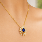 Royal Tanzanite Diamond Yellow Gold Pendant