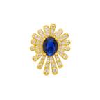 Royal Tanzanite Diamond Yellow Gold Ring