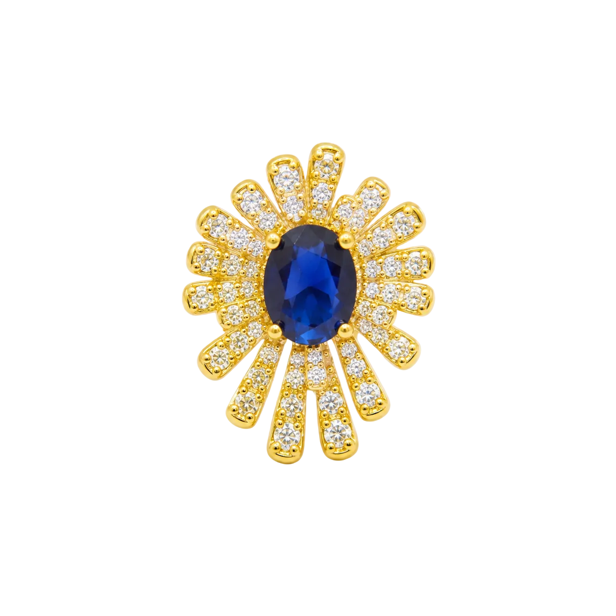 Royal Tanzanite Diamond Yellow Gold Ring